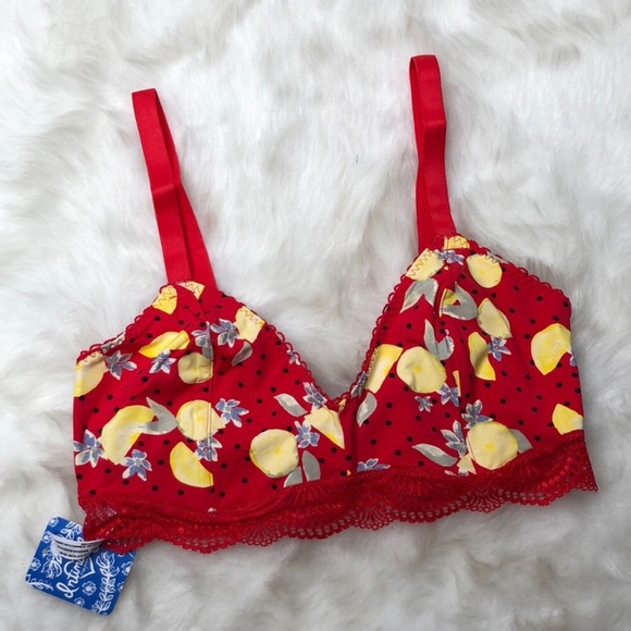 🍋NWT FREE PEOPLE ‘Mari’ Bralette in Cherry Combo - Picture 8 of 10